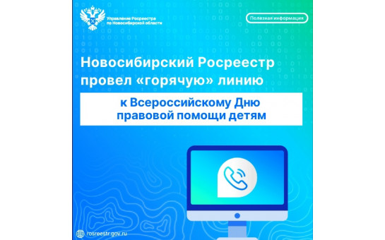 Новосибирский Росреестр провел горячую линию к Всероссийскому Дню правовой помощи детям