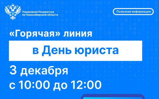 Новосибирский Росреестр и региональный Роскадастр проведут «горячие» телефонные линии в День юриста